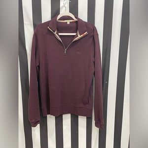 Burberry 1/4 zip sweatshirt. Size large